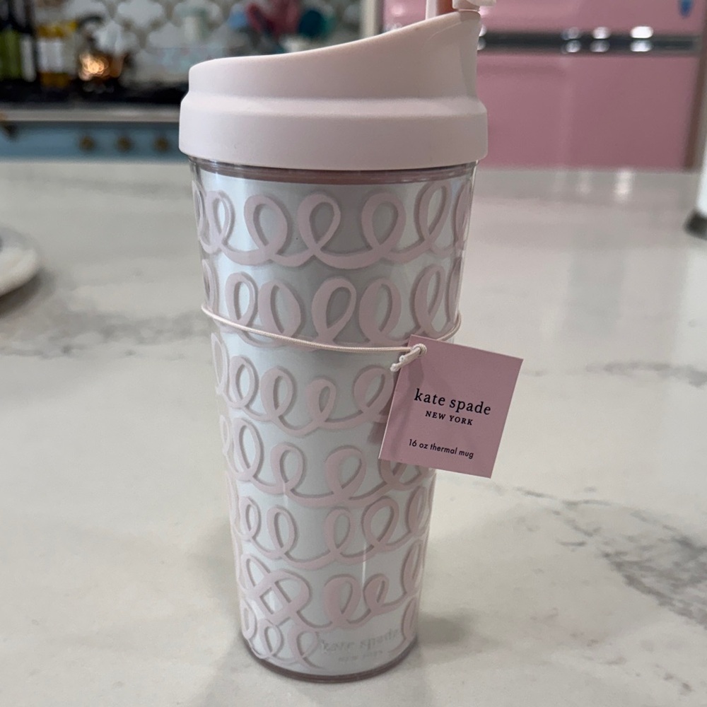 kate spade Pink & White Loop Thermal Tumbler